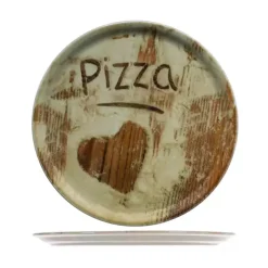 33 cm - Saturnia Flour Piatto Pizza In Porcellana - Set 6 Pz