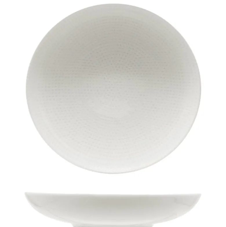 22 cm - Saturnia Nail Piatto Fondo In Porcellana - Set 12 Pz