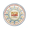 31 cm - Saturnia Pizza Handmade Piatto Pizza 3 Decori In Porcellana Set 6 Pz