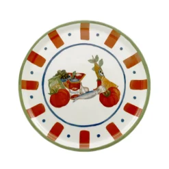 31 cm - Saturnia Pizza Handmade Piatto Pizza 3 Decori In Porcellana Set 6 Pz