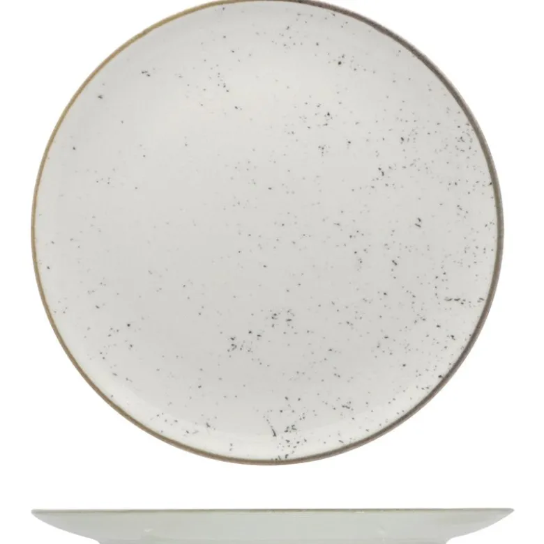 28 cm - Saturnia Stains Piatto Piano Rotondo In Porcellana - Set 6 Pz