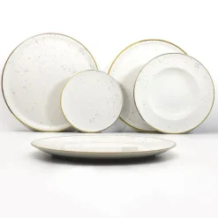 33 cm - Saturnia Stains Piatto Pizza In Porcellana - Set 6 Pz