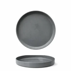 20 cm - Scandia Piatto Piano Impilabile Bordo Alto In Porcellana New Bone China Set 6 Pz