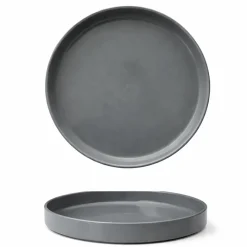 28 cm - Scandia Piatto Piano Impilabile Bordo Alto In Porcellana New Bone China Set 3 Pz