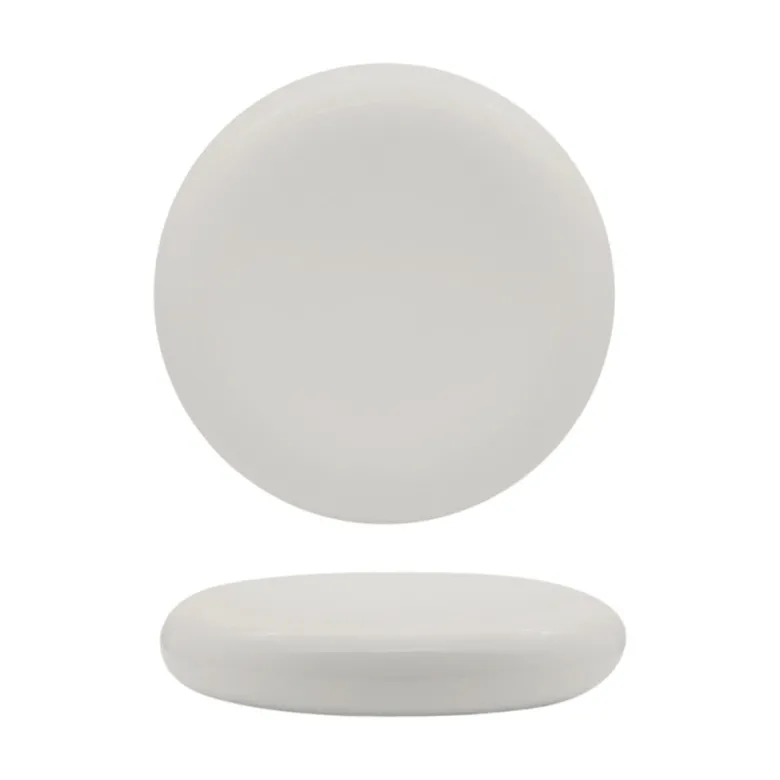 23 cm - Selecta Piatto Presentazione Alto Rotondo In Porcellana Set 2 Pz