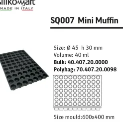 4.5 cm - Silikomart SQ007 Stampo Mini Muffin In Silicone