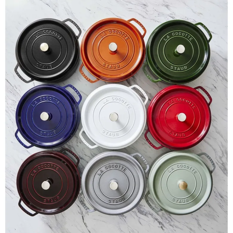 28 cm - Staub Cocotte Casseruola Rotonda In Ghisa Smaltata