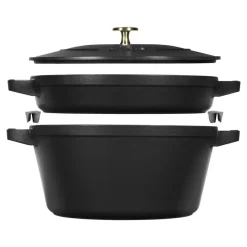 24 cm - Staub Set Pentole Impilabili In Ghisa Smaltata - Set 2 Pz