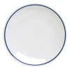26 cm - Tognana AZ Piatto Piano In Porcellana Bianca con filo blu Set 12 Pz