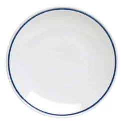 26 cm - Tognana AZ Piatto Piano In Porcellana Bianca con filo blu Set 12 Pz