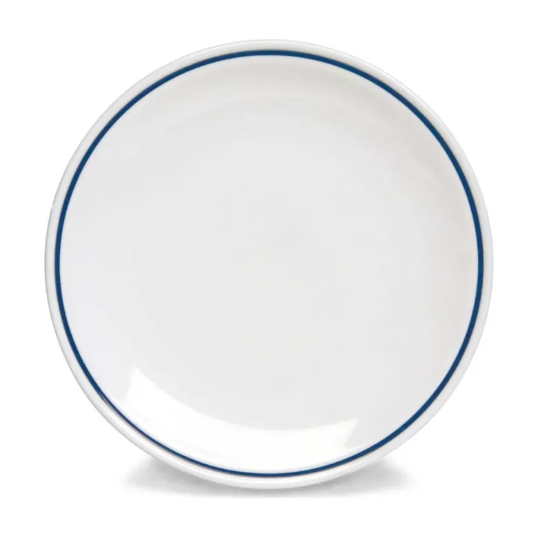 28 cm - Tognana AZ Piatto Piano Rotondo In Porcellana Bianca con filo blu Set 6 Pz