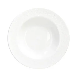 22 cm - Tognana Margaret Piatto Fondo Con Bordo in Rielievo In Porcellana Set 6 Pz
