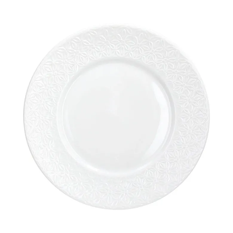 19 cm - Tognana Margaret Piatto Frutta Con Bordo in Rielievo In Porcellana Set 6 Pz