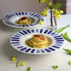 28 cm - Tognana Panarea Piatto Pasta In Porcellana - Set 6 Pz