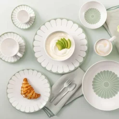 11.7 cm - Villeroy & Boch Fleur Piattino Tazzina Caffè In Porcellana Premium Set 6 Pz