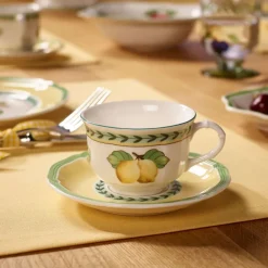 14.5 cm - Villeroy & Boch French Garden Fleurence Piattino Tazza Caffè-Tè In Porcellana Premium - Set 6 Pz