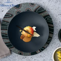 25 cm - Villeroy & Boch Manufacture Rock Piatto Piano In Porcellana - Set 6 Pz
