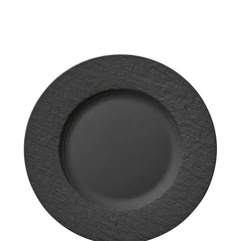 27 cm - Villeroy & Boch Manufacture Rock Piatto Piano In Porcellana - Set 6 Pz