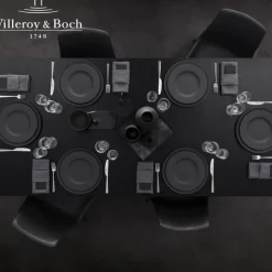 27 cm - Villeroy & Boch Manufacture Rock Piatto Piano In Porcellana - Set 6 Pz