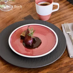 32 cm - Villeroy & Boch Manufacture Rock Piatto Pizza In Porcellana - Set 6 Pz