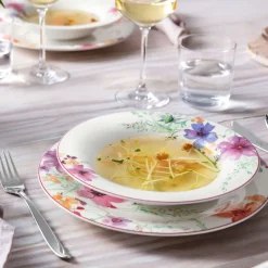 26.8 cm - Villeroy & Boch Mariefleur Basic Piatto Piano In Porcellana Premium - Set 6 Pz