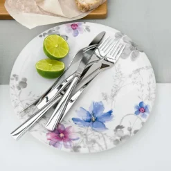 26.8 cm - Villeroy & Boch Mariefleur Gris Basic Piatto Piano In Porcellana Premium - Set 6 Pz