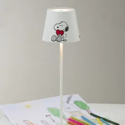 38 cm - Zafferano Poldina X Peanuts Lampada Da Tavolo