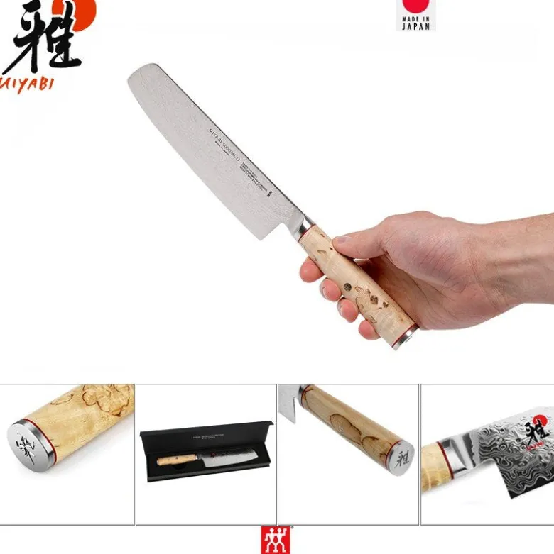 17 cm - Zwilling Miyabi 5000MCD Coltello Nakiri In Acciaio Inox