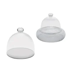 Crackle Cloche - Campana Per Piatto Donut In Vetro
