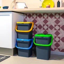 Ecoplast Ecoplus Pattumiera Rettangolare In Plastica - Set 3 Pz