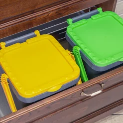 Ecoplast Ecoplus Pattumiera Rettangolare In Plastica - Set 3 Pz