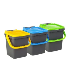 Ecoplast Ecoplus Pattumiera Rettangolare In Plastica - Set 3 Pz
