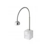 Essentia Leonardo Aside Lampada Da Tavolo In Acciaio Con Base Effetto Marmo Bianco