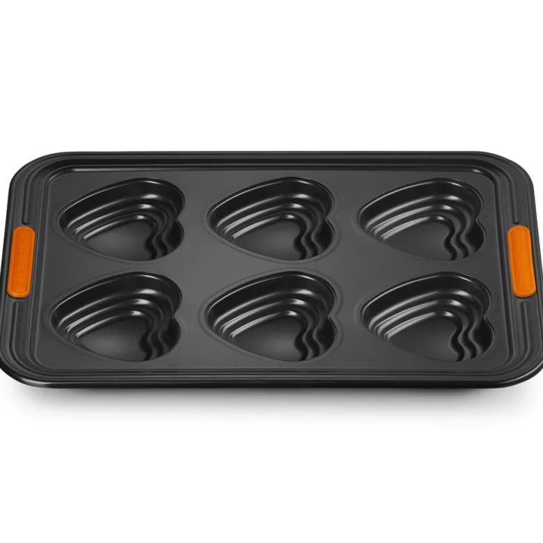 6 Forme - Le Creuset Cuore Stampo Muffin Antiaderente In Acciaio