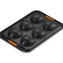 6 Forme - Le Creuset Cuore Stampo Muffin Antiaderente In Acciaio