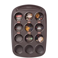 12 Forme Pyrex Asimetria Stampo Muffin Antiaderente Con Presa Facile