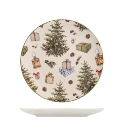 H&H Christmas Carol Servizio Piatti In Stoneware - Set 18 Pz