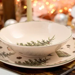 H&H Christmas Carol Servizio Piatti In Stoneware - Set 18 Pz
