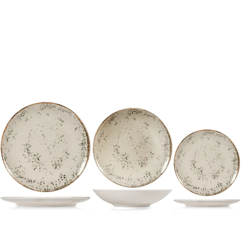 H&H Coupe Planet Servizio Piatti In Stoneware - Set 18 Pz