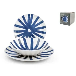 H&H Coupe Rodi Servizio Piatti In Stoneware - Set 18 Pz