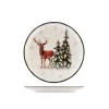 H&H Coupe Wild Spirits Servizio Piatti Con Decoro Natalizio In Stoneware Set 18 Pz