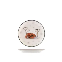 H&H Coupe Wild Spirits Servizio Piatti Con Decoro Natalizio In Stoneware Set 18 Pz