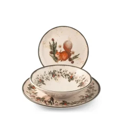 H&H Coup Nordic Garland Servizio Piatti In Stoneware Set 18 Pz