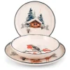 H&H Frosty Nordic Servizio Piatti In Porcellana - Set 18 Pz