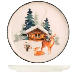 H&H Frosty Nordic Servizio Piatti In Porcellana - Set 18 Pz