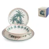 H&H Haiti Servizio Piatti In Stoneware - Set 18 Pz
