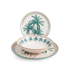 H&H Haiti Servizio Piatti In Stoneware - Set 18 Pz