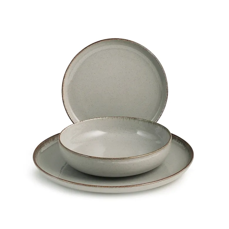 H&H Pearl Servizio Tavola In Porcellana Set 12 Pz