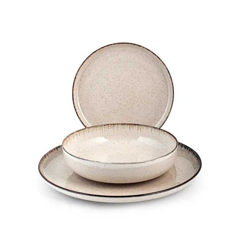 H&H Pearl Servizio Tavola In Porcellana Set 12 Pz