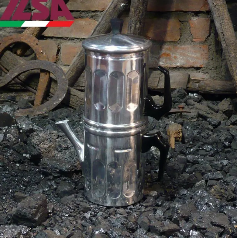 Ilsa Diamante Neapolitan Coffee Maker In Aluminum